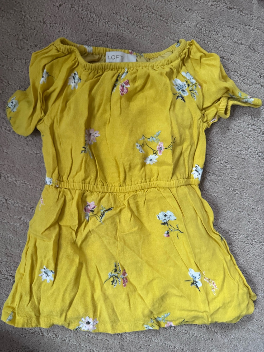 LOFT Yellow Floral Off-Shoulder Dress for Kids